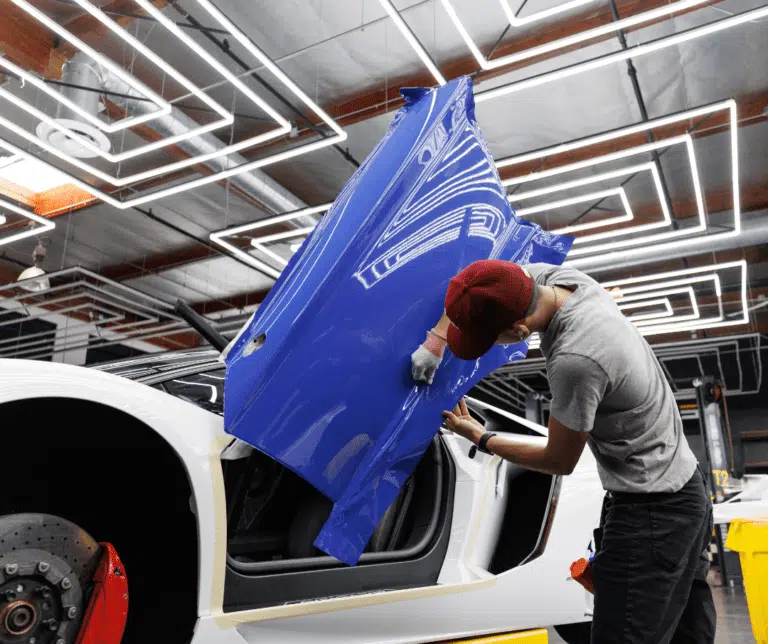 Vehicle wrap installation in Newport Beach by The Tint Pros