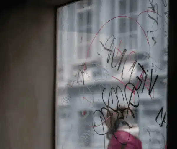Anti-graffiti residential window film installed for home protection in Orange County