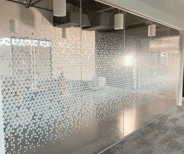Decorative window film installed on residential glass in Orange County